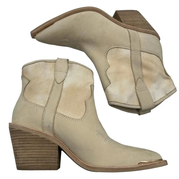 Dolce Vita Women's Nashe Western Bootie in Vanilla Nubuck. Sz: 9.5 - Picture 10 of 13